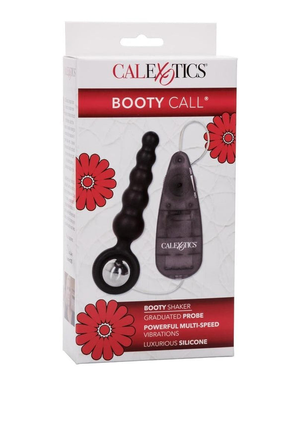 Booty Call Booty Shaker Silicone Vibrating Butt Plug with Wired Remote Control - Black