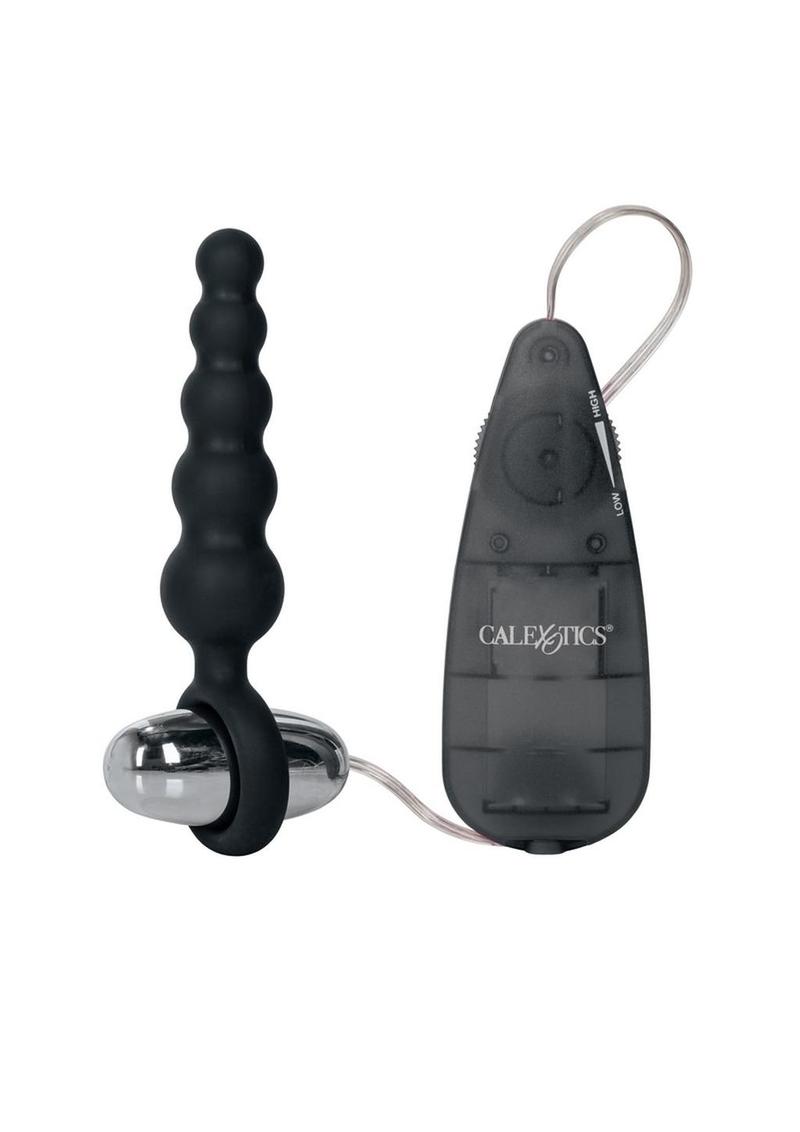 Booty Call Booty Shaker Silicone Vibrating Butt Plug with Wired Remote Control - Black
