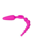 Booty Call Booty Double Dare Silicone Vibrating Butt Plug with Anal Beads and Bullet with Wired Remote Control - Pink