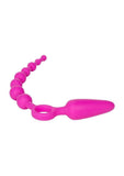Booty Call Booty Double Dare Silicone Vibrating Butt Plug with Anal Beads and Bullet with Wired Remote Control - Pink