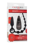 Booty Call Booty Double Dare Silicone Vibrating Butt Plug with Anal Beads and Bullet with Wired Remote Control - Black