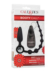 Booty Call Booty Double Dare Silicone Vibrating Butt Plug with Anal Beads and Bullet with Wired Remote Control - Black