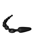 Booty Call Booty Double Dare Silicone Vibrating Butt Plug with Anal Beads and Bullet with Wired Remote Control - Black