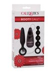 Booty Call Booty Vibro Kit Silicone Vibrating Butt Plug and Anal Beads with Bullet and Wired Remote Control - Black