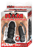 Ram Pulsating Vibrating Butt Plug with Remote Control 4in - Black