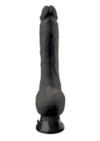 Real Feel Deluxe No. 7 Wallbanger Vibrating Dildo with Balls 9in - Black