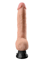 Real Feel Deluxe No. 9 Wallbanger Vibrating Dildo with Balls 9.5in - Vanilla