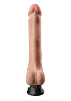 Real Feel Deluxe No. 12 Wallbanger Vibrating Dildo with Balls Waterproof 12in - Vanilla