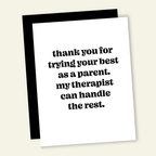 Tried Your Best, Therapist | Mothers' or Father's Day Card