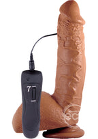 Shane Diesel Realistic Vibrating Dildo with Balls and Wired Remote Control 10in - Chocolate