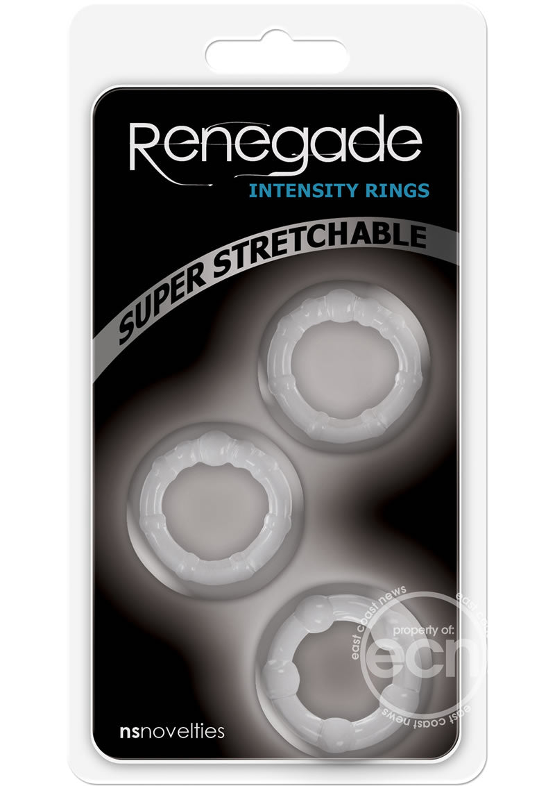 Renegade Super Stretchable Intensity Cock Rings (Set of 3) - Clear