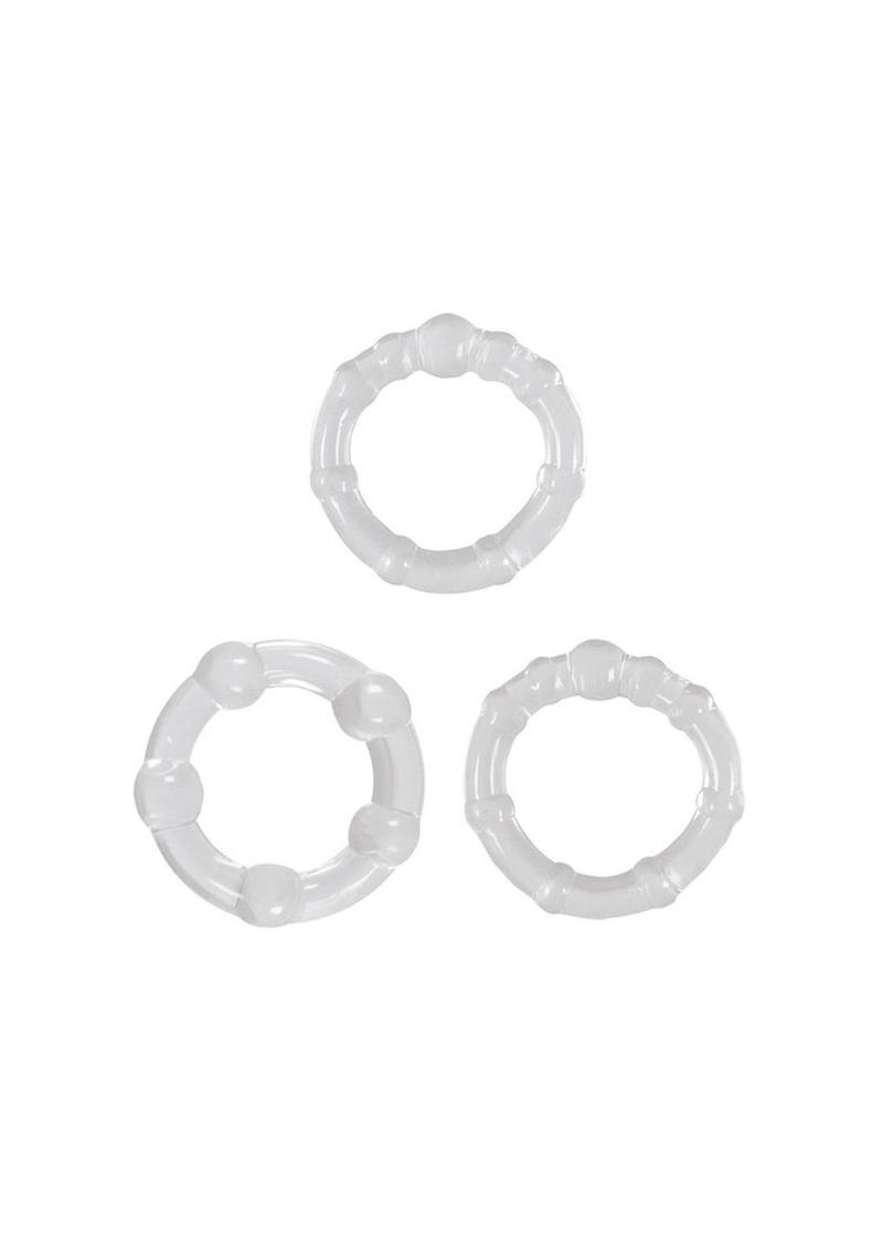 Renegade Super Stretchable Intensity Cock Rings (Set of 3) - Clear