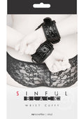 Sinful Wrist Cuffs - Black