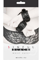 Sinful Wrist Cuffs - Black