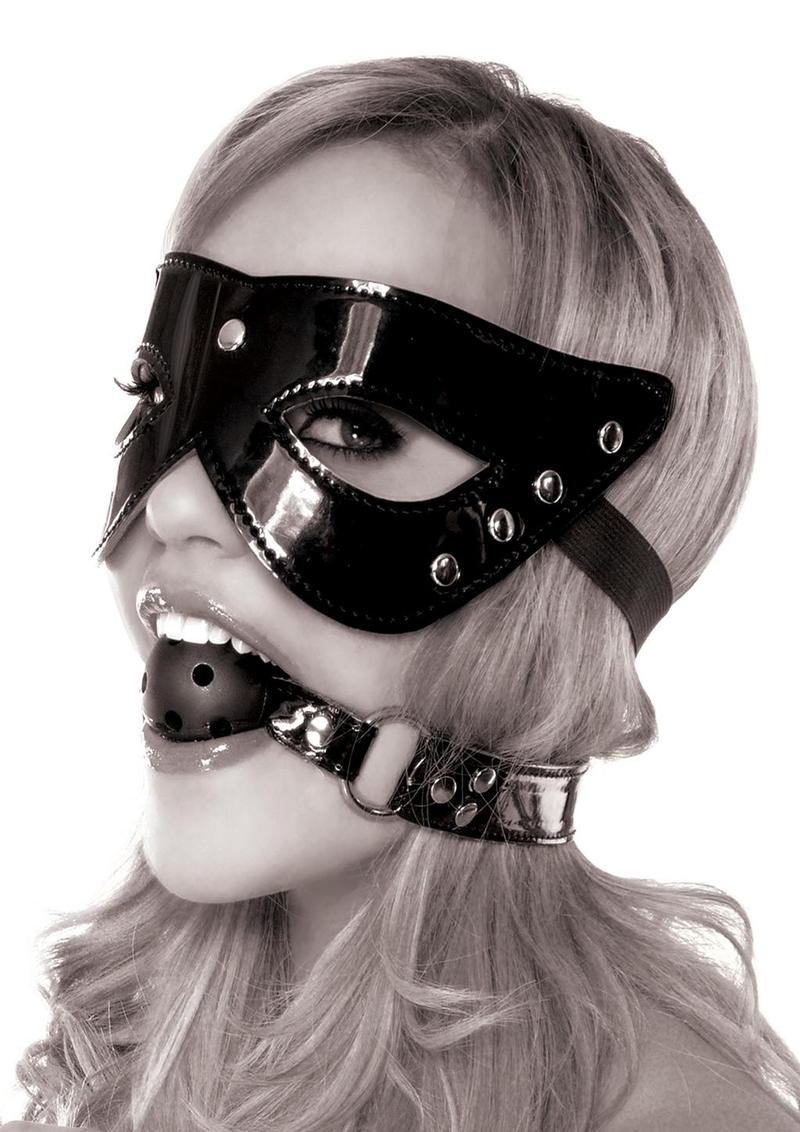 Fetish Fantasy Series Limited Edition Masquerade Mask & Ball Gag Set - Black