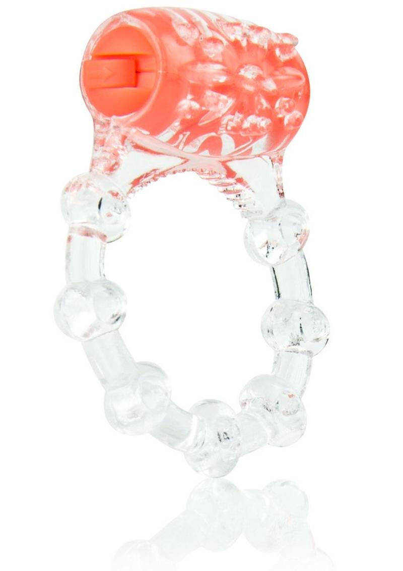 Color Pop Quickie Screaming O Vibrating Ring Silicone Cock Ring - Orange