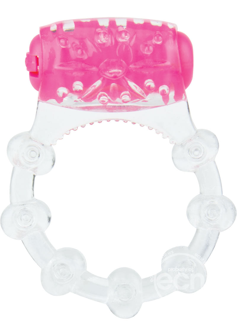 Color Pop Quickie Screaming O Vibrating Ring Silicone Cock Ring - Pink