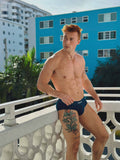 RED Hot Hip Brief Mono-Tone in Petrol Blue
