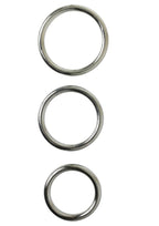 Sportsheets Metal O Ring Cock Ring (3 Pack) - Silver