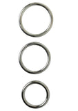 Sportsheets Metal O Ring Cock Ring (3 Pack) - Silver