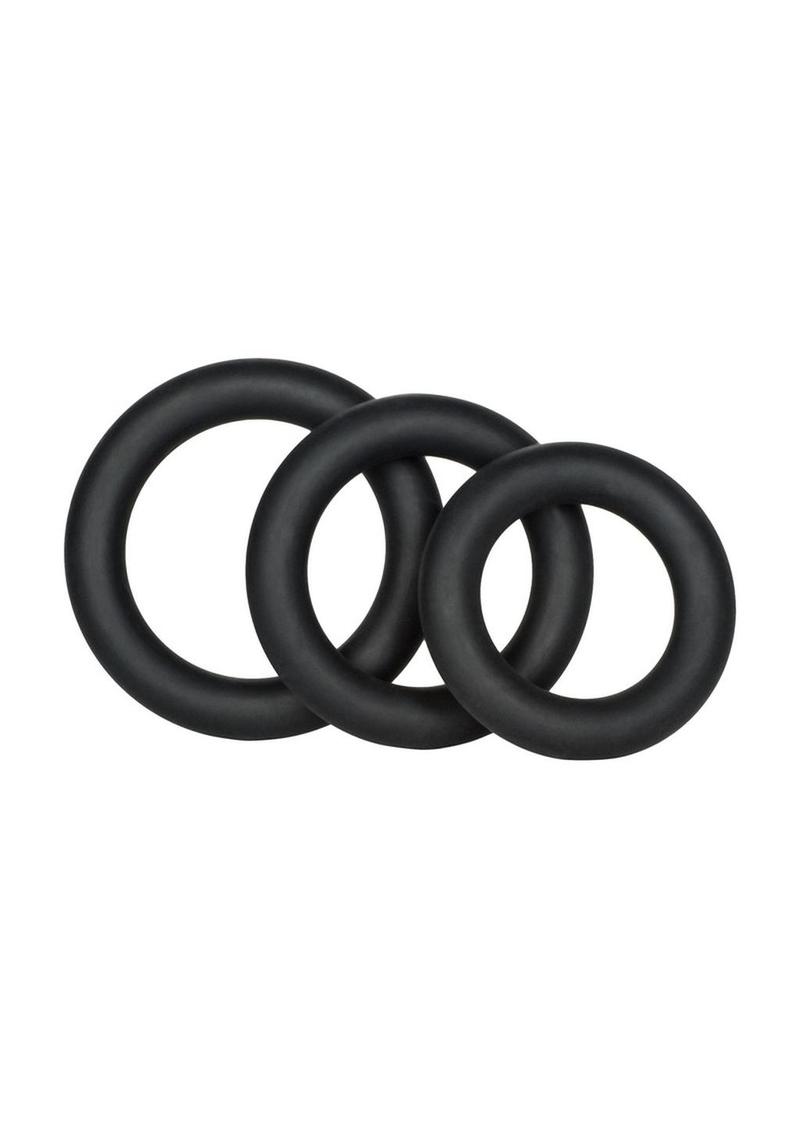 Dr. Joel Kaplan Silicone Support Rings Cock Ring (3 Piece Set) - Black