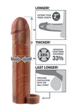 Fantasy X-Tensions Perfect 2in Extension Sleeve with Ball Strap 8in - Chocolate
