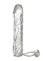 Fantasy X-Tensions Vibrating Super Sleeve Extension Waterproof 6.1in - Clear
