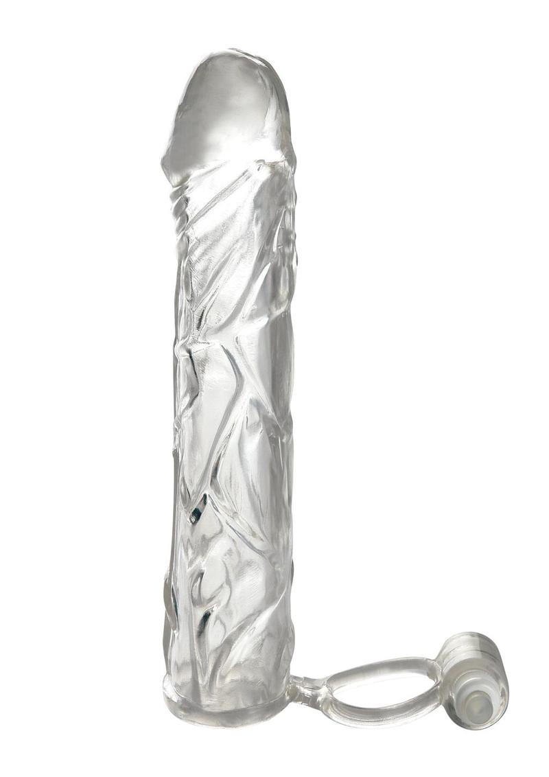 Fantasy X-Tensions Vibrating Super Sleeve Extension Waterproof 6.1in - Clear