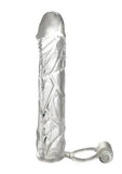 Fantasy X-Tensions Vibrating Super Sleeve Extension Waterproof 6.1in - Clear