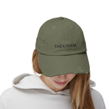 THEY/THEM Distressed Cap in 6 colors