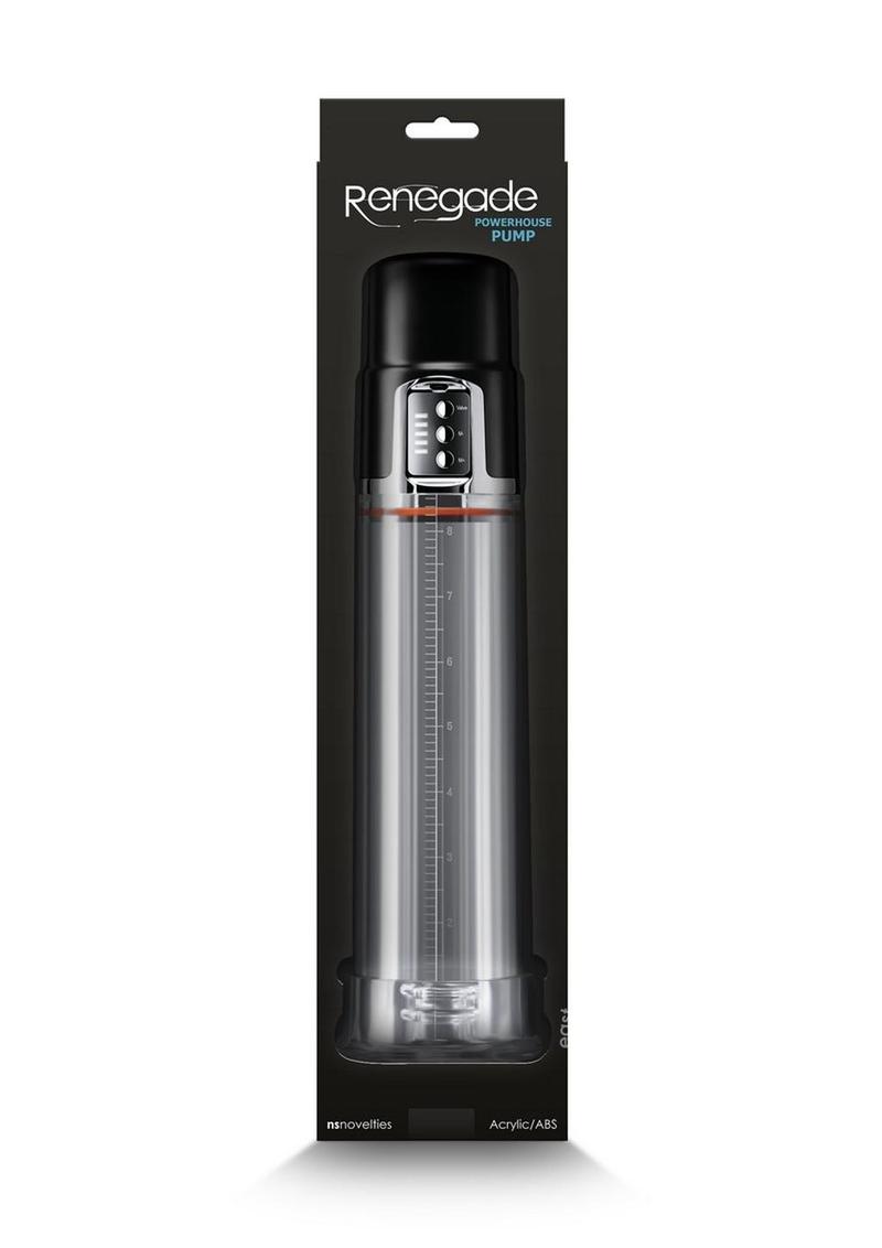 Renegade Powerhouse Rechargeable Penis Pump - Clear/Black
