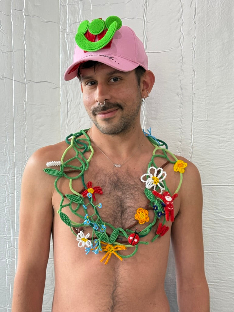 Smiley Cap in Pink by Walter van Beirendonck
