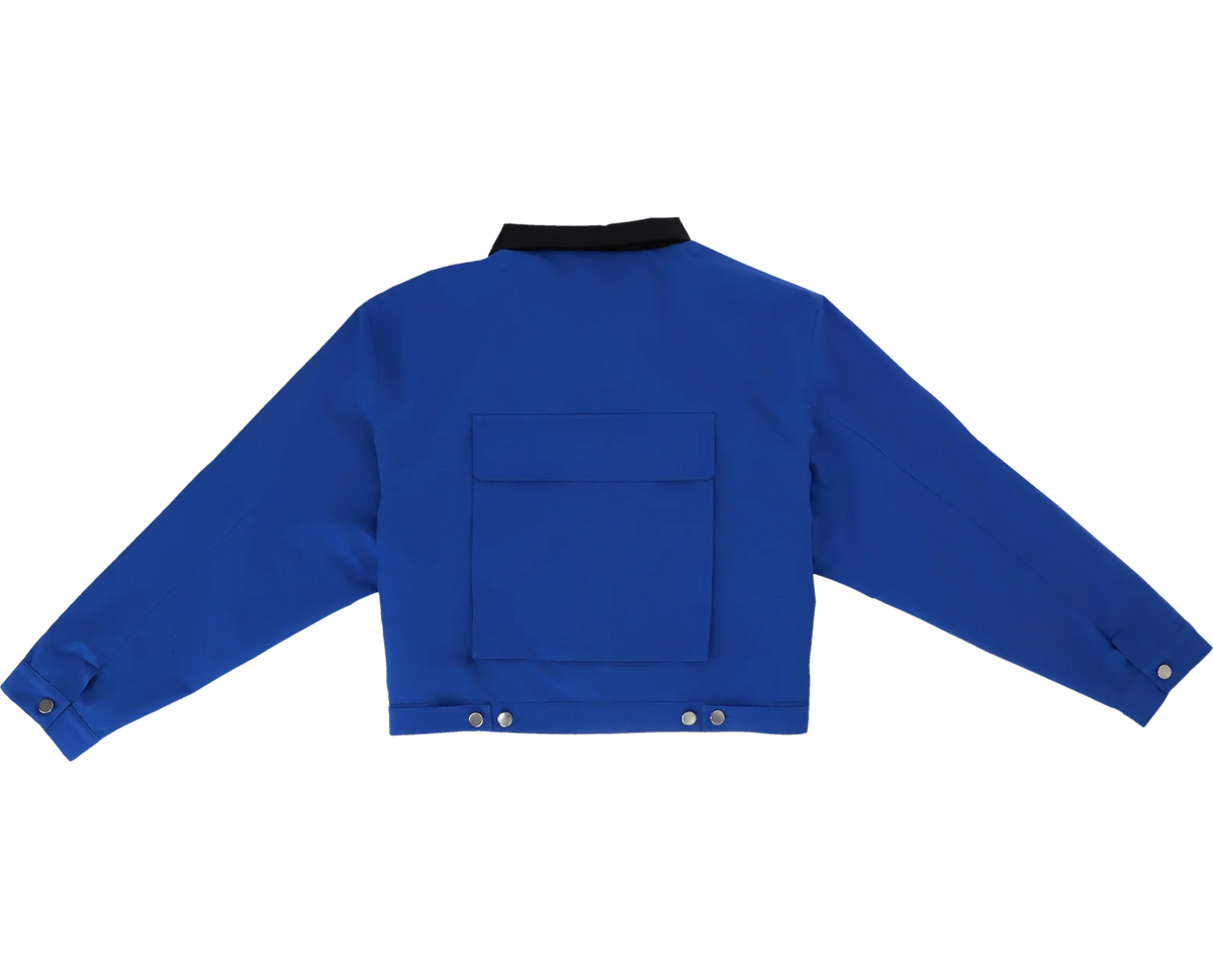 NUDD LABS CROP POCKET JACKET BLUE