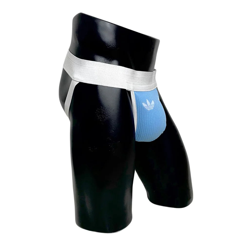 Adidas Logo Light Blue Socks Jockstrap By SNEAKERMASK