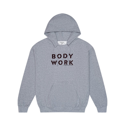 GYMNASIUM THE BODY WORK HOODED SWEATSHIRT LIGHT HEATHER GREY