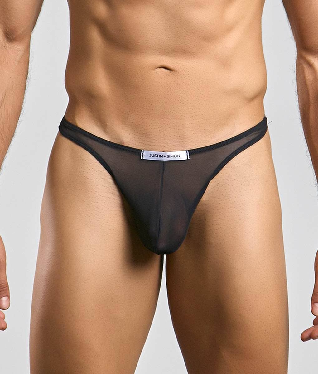 Justin + Simon Classic Tanga - Black Mesh