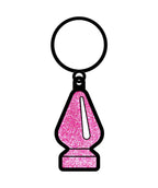 Pink Glitter Butt Plug Keychain