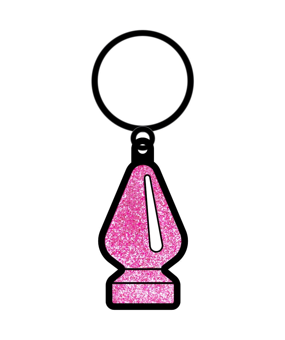 Pink Glitter Butt Plug Keychain