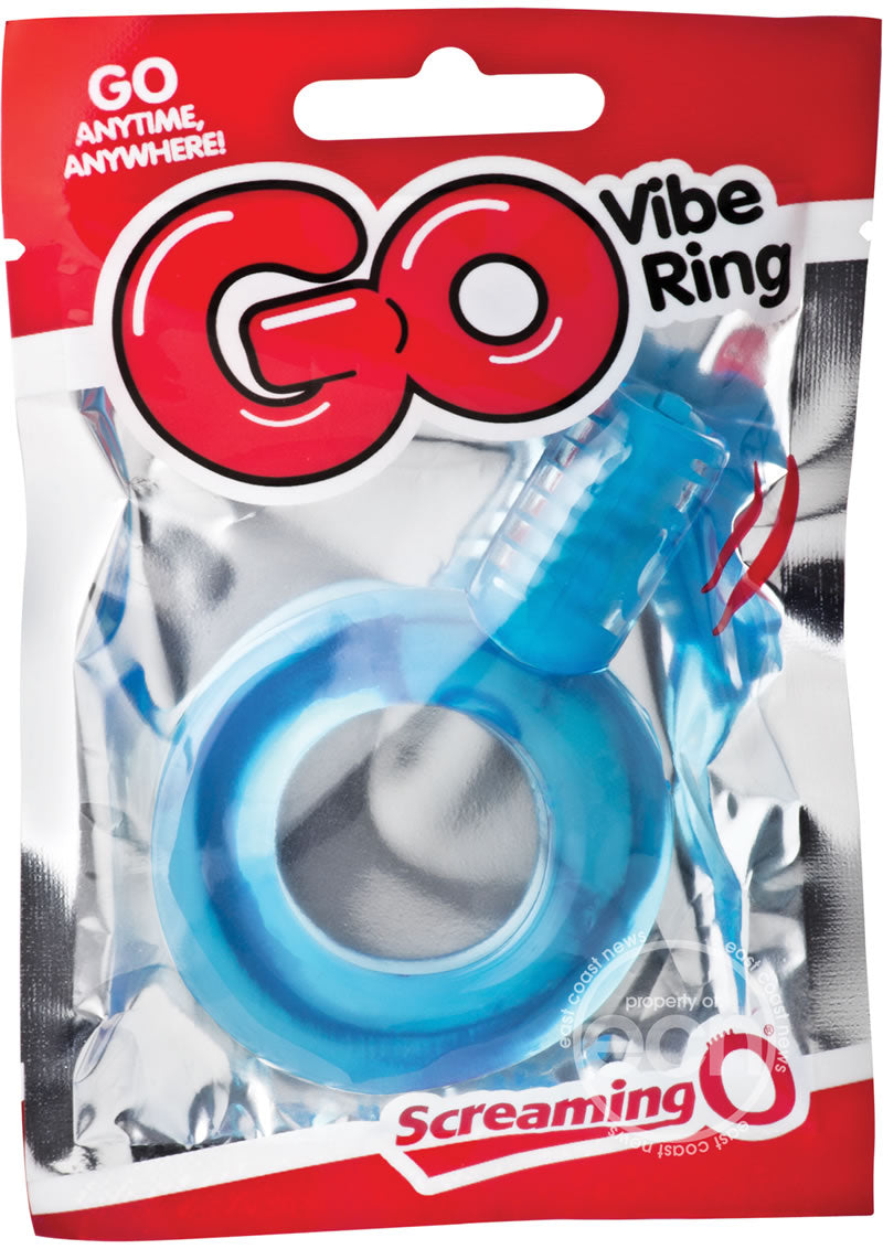 Go Vibe Ring Disposable Cock Ring - Blue