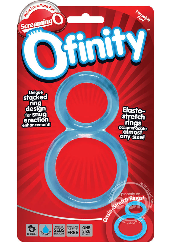 Ofinity Super Stretchy Double Silicone Cock Ring Waterproof - Blue