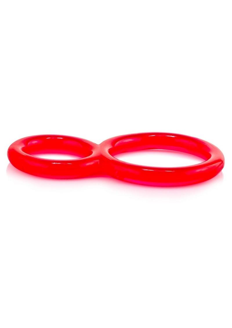 Ofinity Super Stretchy Double Silicone Cock Ring Waterproof - Red