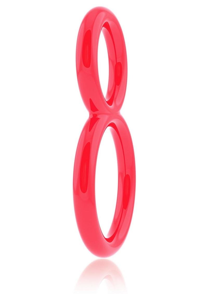 Ofinity Super Stretchy Double Silicone Cock Ring Waterproof - Red