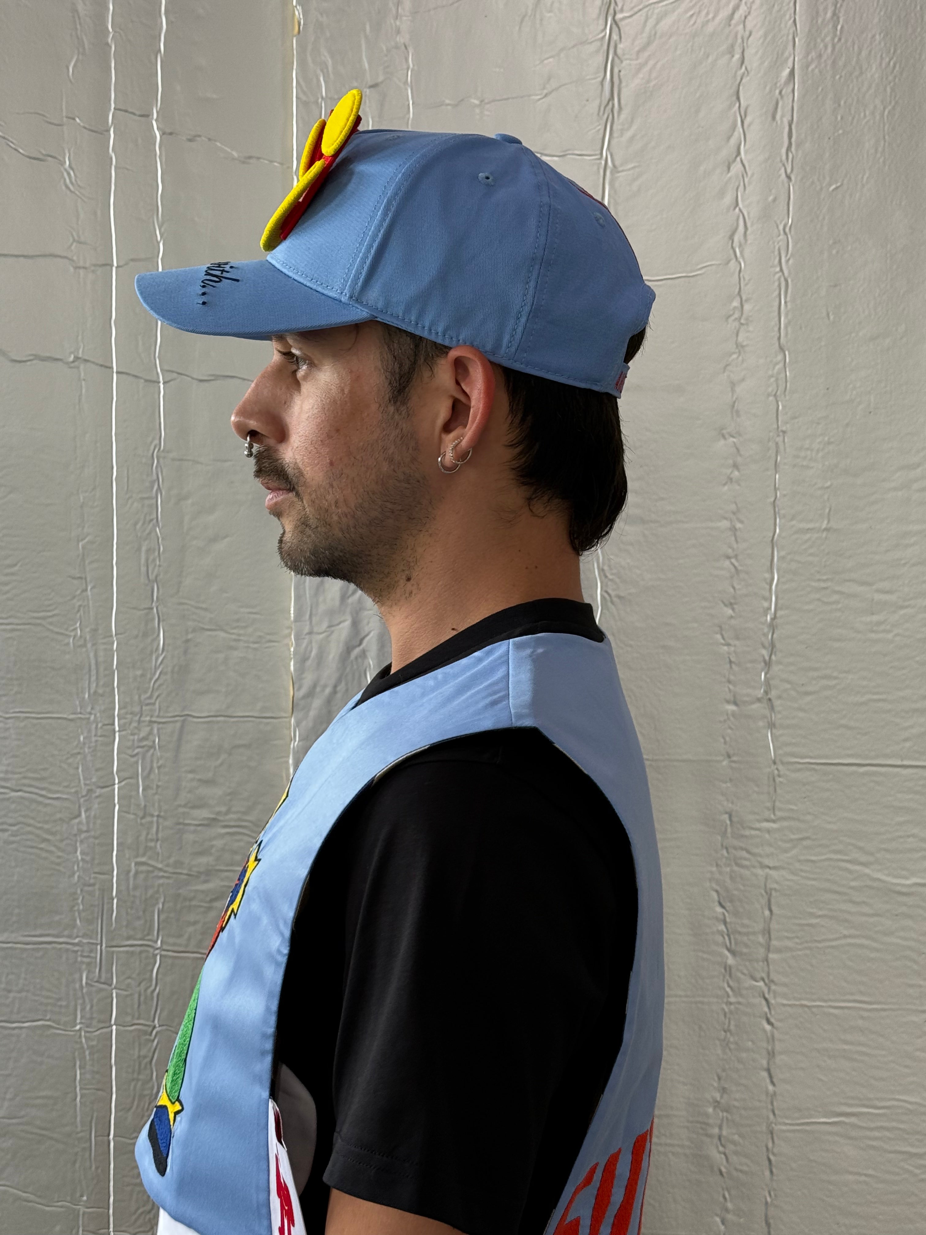 Smiley Cap in Placid Blue by Walter van Beirendonck