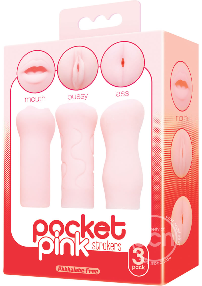 The 9's - Pocket Pink Mini Masturbator Trio - Pink