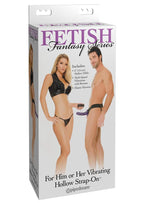 Fetish Fantasy Series For Him Or Her Vibrating Hollow Strap-On Dildo and Adjustable Harness with Wired Remote Control 6in - Purple