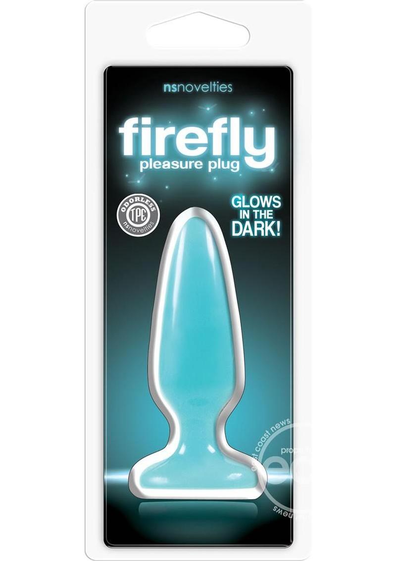 Firefly Pleasure Plug Small Butt Plug Glow In The Dark - Blue