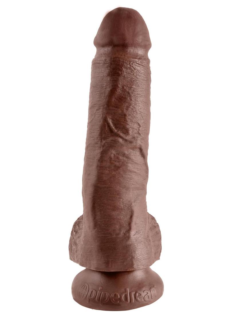 King Cock Dildo with Balls 8in - Chocolate
