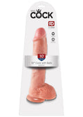 King Cock Dildo with Balls 10in - Vanilla