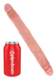 King Cock Slim Double Dildo 12in - Vanilla