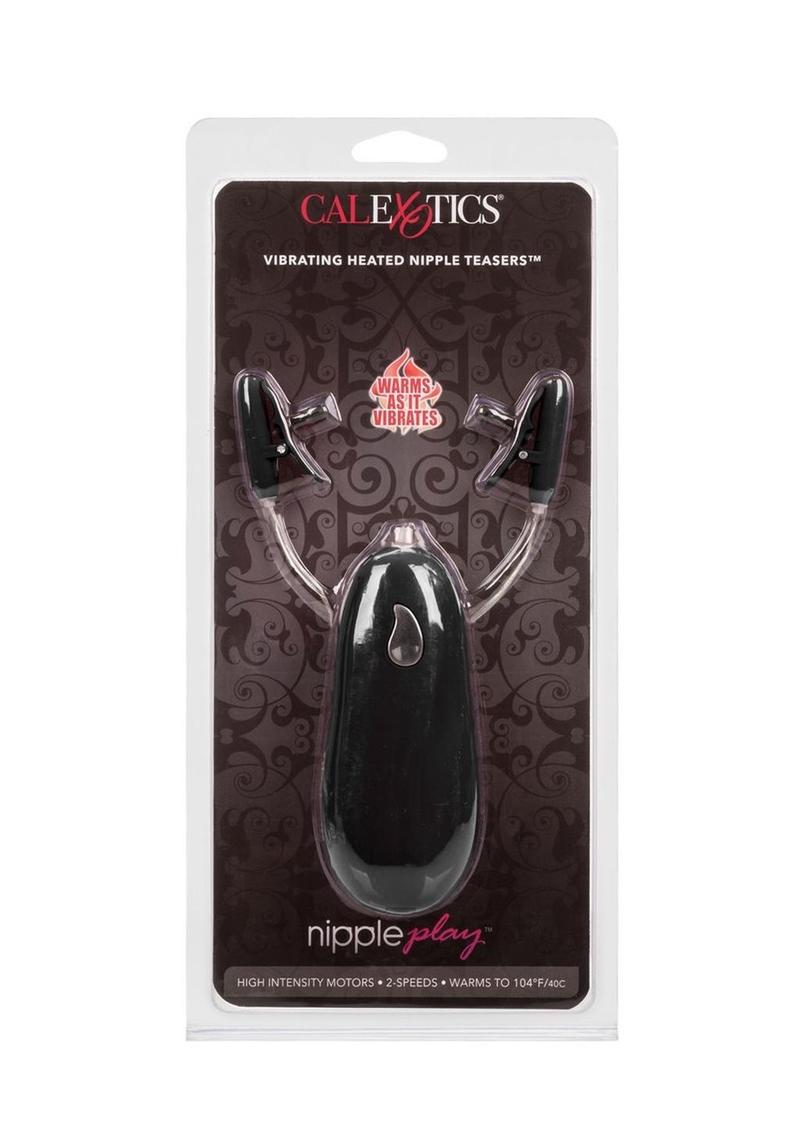 Nipple Play Vibrating Warming Nipple Teasers with Wired Remote Control - Black